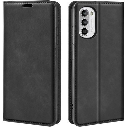 Mobigear Retro Slim Housse Motorola Moto G52 Etui Porte-Monnaie - Noir