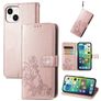 Mobigear Clover Housse iPhone 15 Etui Porte-Monnaie - Rose doré
