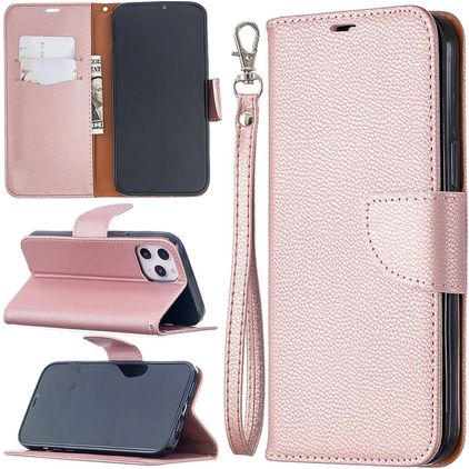 Mobigear Excellent iPhone 12 Pro Max Étui Portefeuille - Rose doré