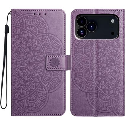 Mobigear Mandala iPhone 18 Pro Max Étui Portefeuille - Violet