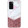 Mobigear Marble Coque Huawei P40 Coque arrière en TPU Souple - Blanc / Rose doré