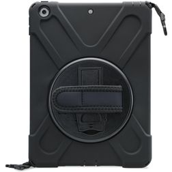 Xccess Survivor All-round Coque iPad 7 (2019) Coque arrière en Plastique rigide,Silicone + Bandoulière + Support Amovible - Noir