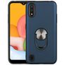 Mobigear Armor Ring Coque Samsung Galaxy A01 Coque arrière Rigide Anti-Chocs avec Anneau-Support - Bleu