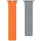 Mobigear Loop Mag Bracelet Silicone Apple Watch Fermeture magnétique - 42/41/40/38 mm - Gris / Orange