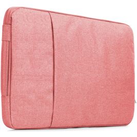 Mobigear Denim Zipper Pochette Ordinateur portable 13 - 14 Pouces Housse ordinateur - Magenta