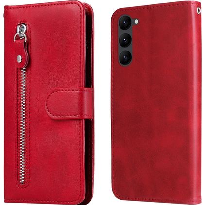 Mobigear Zipper Housse Samsung Galaxy S23 Etui Porte-Monnaie - Rouge