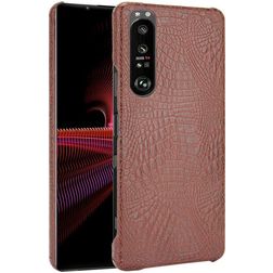 Mobigear Croco Sony Xperia 1 III Plastique rigide Coque arrière - Marron