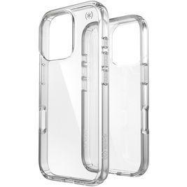 Speck Presidio Perfect Clear Coque Transparente iPhone 16 Pro Coque arrière Rigide Anti-Chocs - Transparent