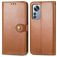 Mobigear Snap Button Housse Xiaomi 12 Pro Etui Porte-Monnaie - Marron