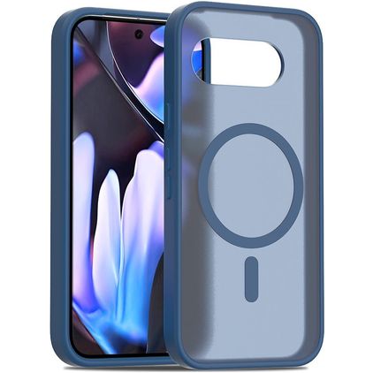 Mobigear Shockproof Google Pixel 9a MagSafe Plastique rigide Coque arrière - Bleu