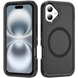 Mobigear Rugged Mag Coque iPhone 16 MagSafe Coque arrière Rigide Anti-Chocs - Noir