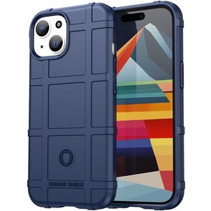 Mobigear Rugged Shield Coque iPhone 15 Coque arrière en TPU Souple Anti-Chocs - Bleu