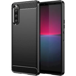 Mobigear Brushed Slim Sony Xperia 10 V TPU souple Coque arrière - Noir