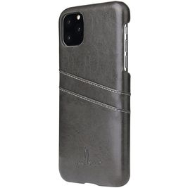 Fierre Shann Premium Card Coque iPhone 11 Coque arrière avec Porte-Cartes - Noir