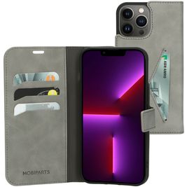 Mobiparts Classic Wallet Housse iPhone 13 Pro Max Etui Porte-Monnaie - Granite Grey