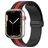 Mobigear Stripe Mag Bracelet Silicone Apple Watch Fermeture magnétique - 42/41/40/38 mm - Noir / Rouge