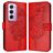 Mobigear Butterfly Housse OPPO Reno 12 Pro Etui Porte-Monnaie - Rouge