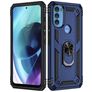 Mobigear Armor Ring Coque Motorola Moto G71 5G Coque arrière Rigide Anti-Chocs avec Anneau-Support - Bleu