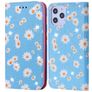 Mobigear Daisies Housse iPhone 12 Pro Max Etui Porte-Monnaie - Bleu