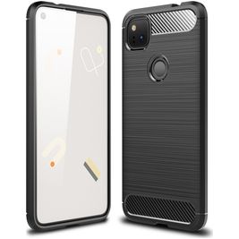 Mobigear Brushed Slim Coque Google Pixel 4a Coque arrière en TPU Souple - Noir