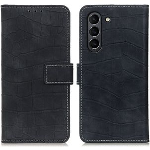 Mobigear Croco Housse Samsung Galaxy S21 FE Etui Porte-Monnaie - Noir