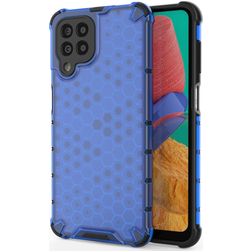 Mobigear Honeycomb Coque Samsung Galaxy M33 Coque arrière Rigide Anti-Chocs - Bleu