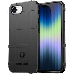 Mobigear Rugged Shield Coque iPhone 16e Coque arrière en TPU Souple Anti-Chocs - Noir