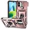 Mobigear Armor Ring Cam Slide Xiaomi Redmi A1 4G Plastique rigide Coque arrière Antichoc avec bague de maintien et cache caméra coulissant - Rose doré