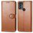 Mobigear Snap Button Housse TCL 30 SE Etui Porte-Monnaie - Marron
