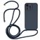 Mobigear Lanyard iPhone 14 Pro Max Coque avec cordon en Silicone - Dark Blue