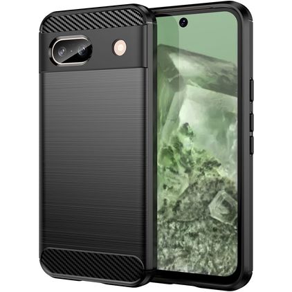 Mobigear Brushed Slim Coque Google Pixel 8a Coque arrière en TPU Souple - Noir