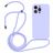 Mobigear Lanyard iPhone 14 Pro Max Coque avec cordon en Silicone - Violet