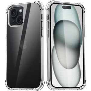 Mobigear Cushion Coque Transparente iPhone 15 Coque arrière en TPU Souple Anti-Chocs - Transparent