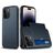 Mobigear Card Coque iPhone 15 Pro Max Coque arrière Rigide Anti-Chocs avec Porte-Cartes - Dark Blue