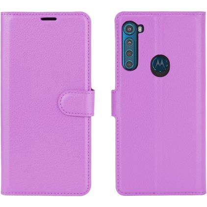 Mobigear Classic Housse Motorola One Fusion Plus Etui Porte-Monnaie - Violet