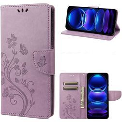 Mobigear Flowers Housse Xiaomi Redmi Note 12 Pro Plus Etui Porte-Monnaie - Violet