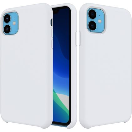 Mobigear Rubber Touch iPhone 11 Silicone Coque arrière - Blanc