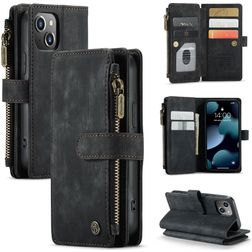 CaseMe C30 iPhone 13 Mini Étui Portefeuille - Noir