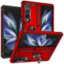 Mobigear Armor Ring Samsung Galaxy Z Fold 4 Plastique rigide Coque arrière Antichoc avec bague de maintien - Rouge