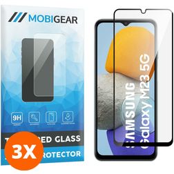 Mobigear Premium Samsung Galaxy M23 Verre trempé Protection d'écran - Compatible Coque - Noir (Lot de 3)