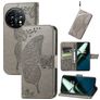 Mobigear Butterfly Housse OnePlus 11 Etui Porte-Monnaie - Gris