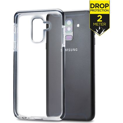 Mobilize Shatterproof Coque Samsung Galaxy A6 Plus (2018) Coque arrière Rigide Anti-Chocs - Transparent / Noir