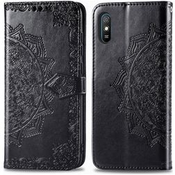 Mobigear Mandala Xiaomi Redmi 9A Étui Portefeuille - Noir