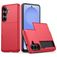Mobigear Card Coque Samsung Galaxy S26 Plus Coque arrière Rigide Anti-Chocs avec Porte-Cartes - Rouge