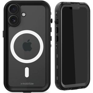 Mobilize Waterproof Coque iPhone 16 MagSafe Coque arrière Imperméable Rigide - Noir