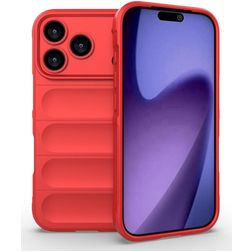 Mobigear Bumpy Coque iPhone 18 Pro Coque arrière en TPU Souple - Rouge