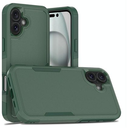 Mobigear Heavy Armor iPhone 16 Plus Plastique rigide Coque arrière Antichoc - Vert