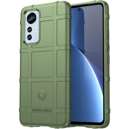 Mobigear Rugged Shield Xiaomi 12 Lite TPU souple Coque arrière Antichoc - Vert