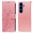 Mobigear Flowers Housse Samsung Galaxy S26 Plus Etui Porte-Monnaie - Rose doré