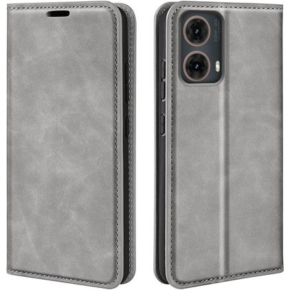 Mobigear Retro Slim Housse Motorola Moto G85 Etui Porte-Monnaie - Gris